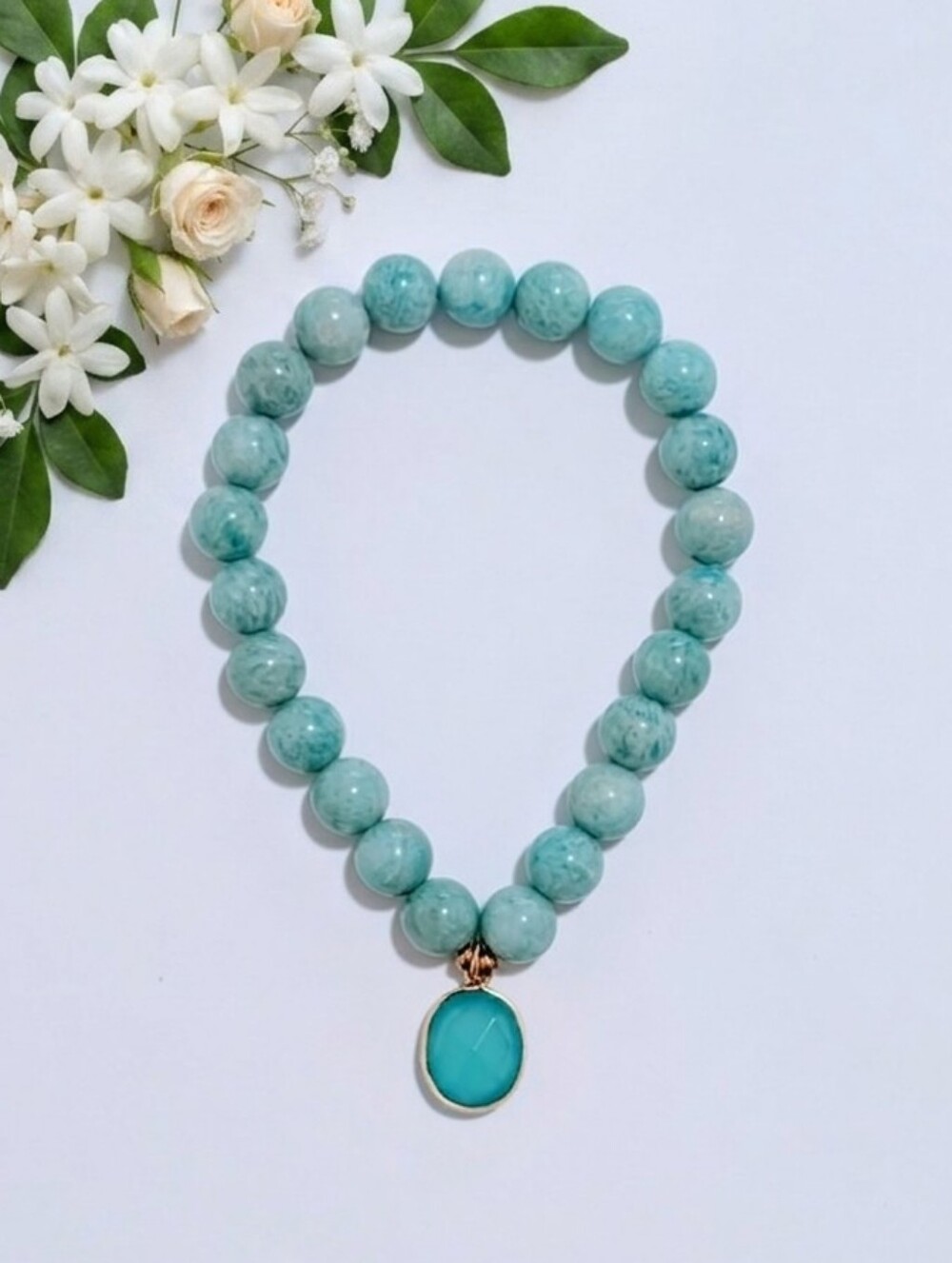 Amazonite Bracelet With Calcite Charm
